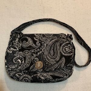 Vera Bradley Stellar Paisley Black Crossbody/Shoulder Bag Adjust Strap Turn Lock